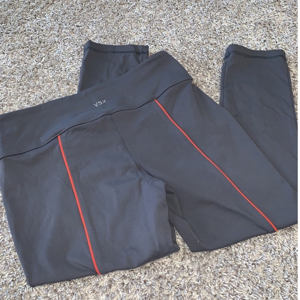 VSX by Victorias Secret  Leggings Womens‎ XS Gray Orange  Trim Athletic